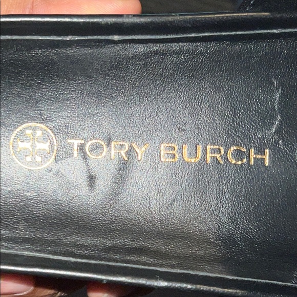 Tory Burch Black and Gold Wedges - Picture 8 of 9